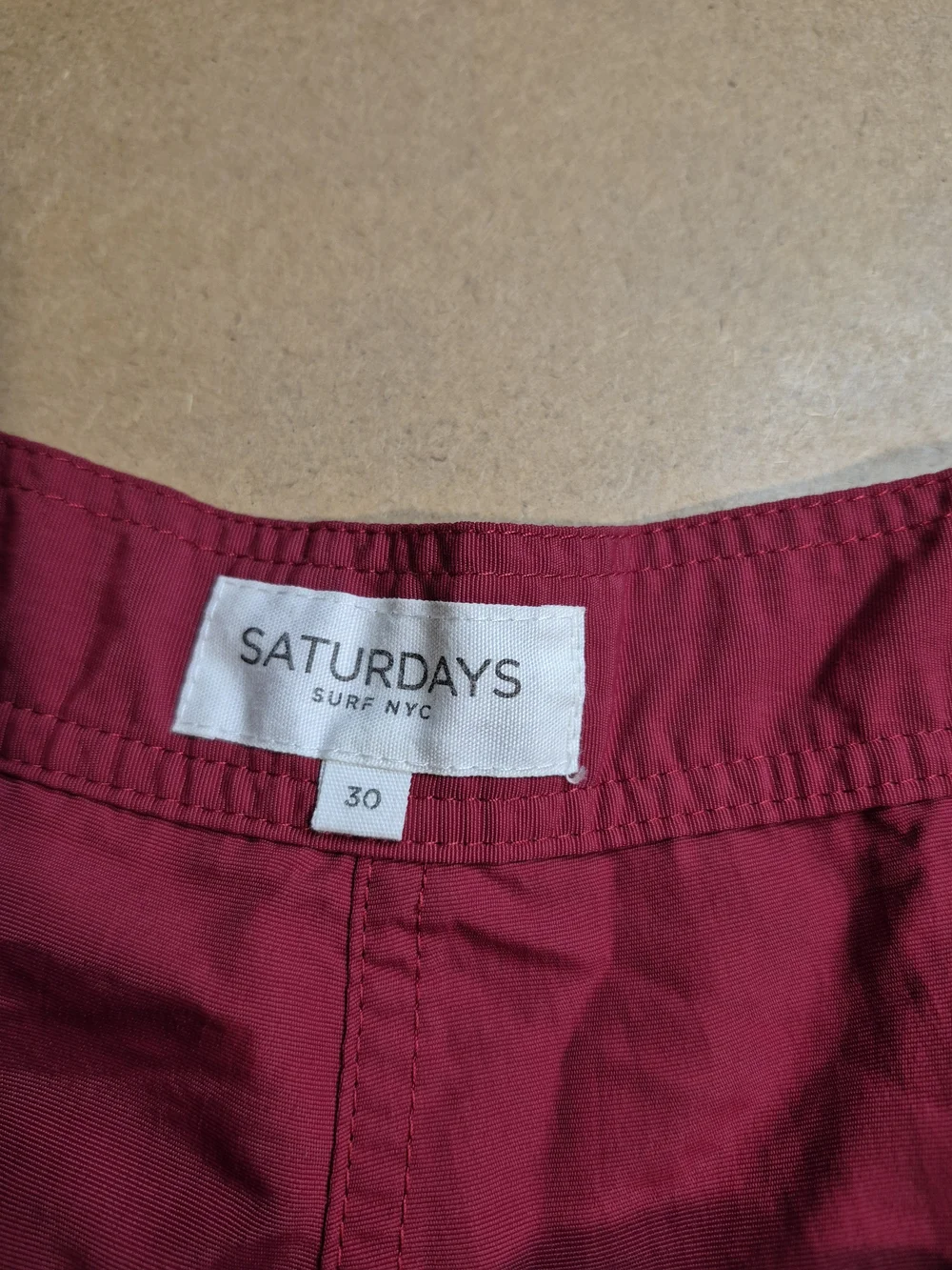 Saturdays New York City Red & White Horizontal-Stripe Swim Trunks 4397/5